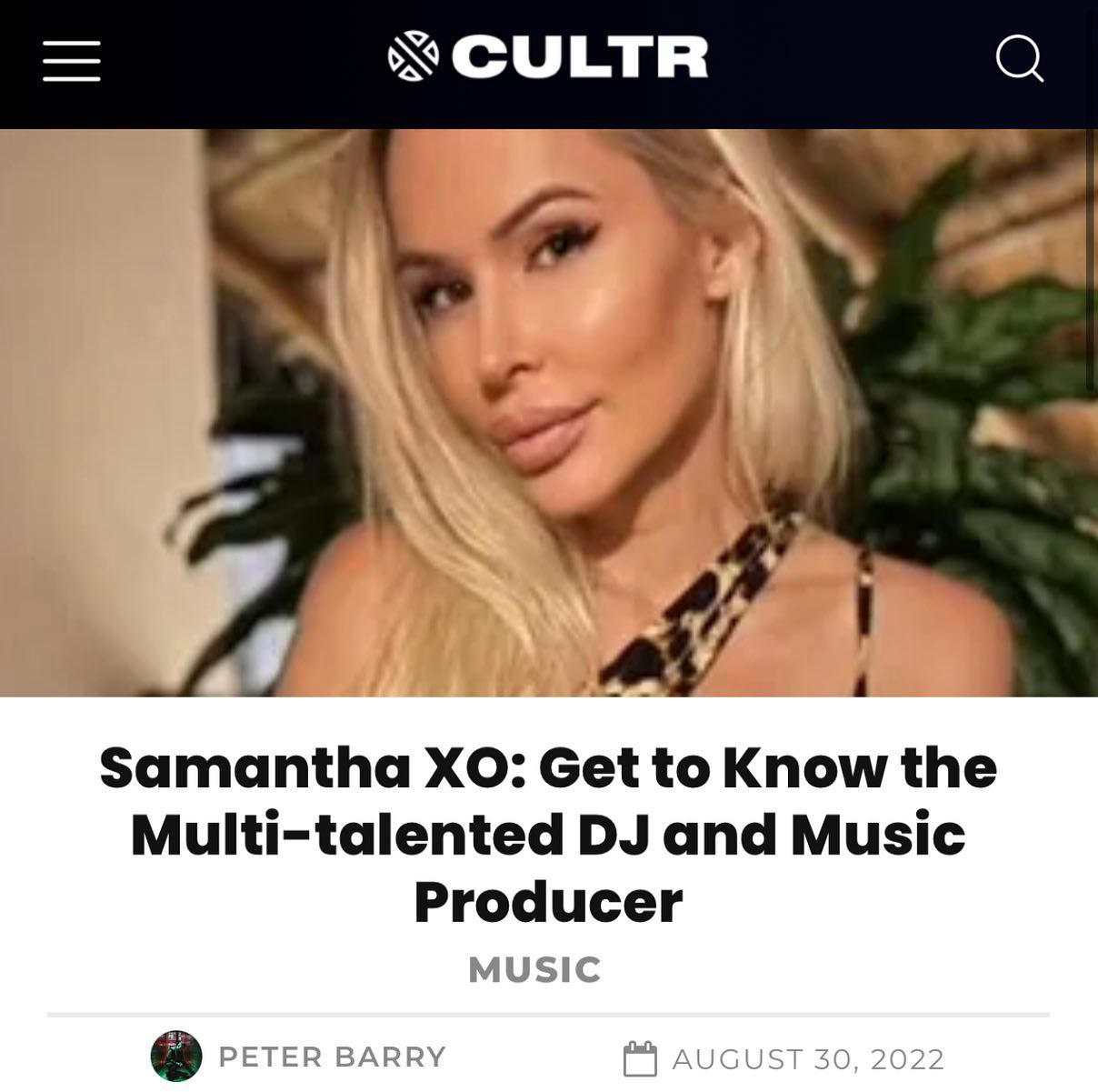 Samantha XO - I’m feeling so blessed to have another article written about me and my music career